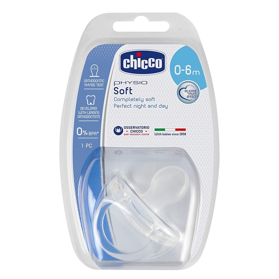 Chicco Physio Soft Silikon Emzik 0-6 Ay Tekli 