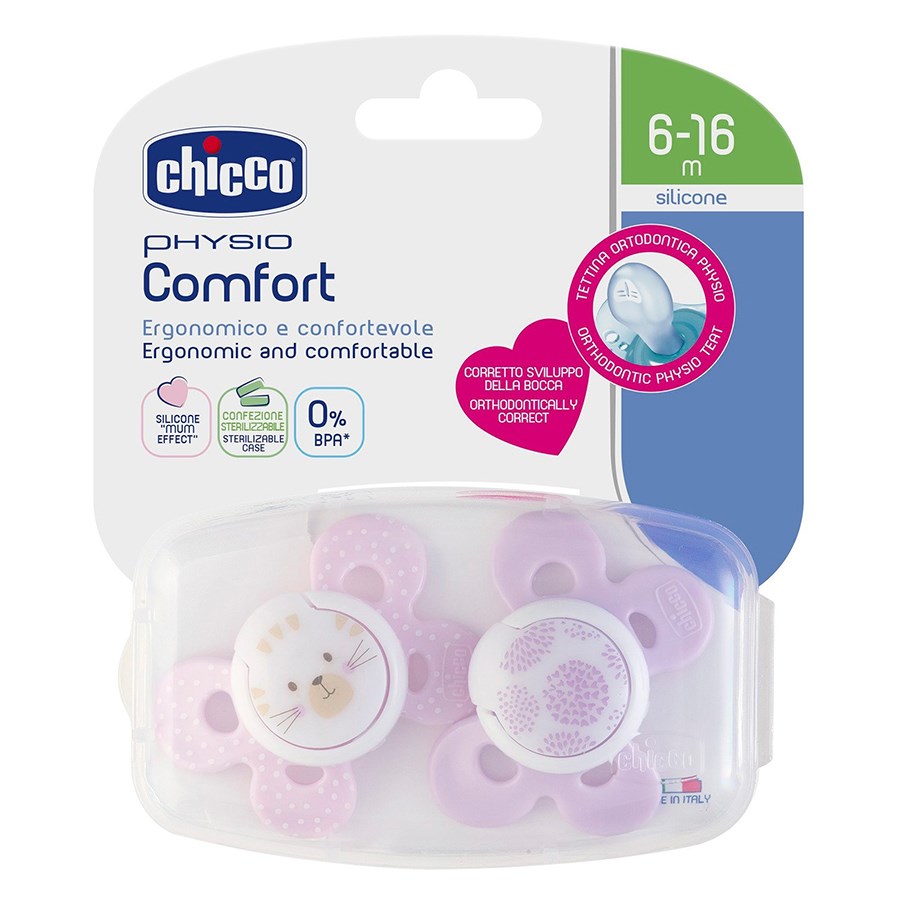 Chicco Physio Comfort Silikon 2'li Emzik Kız 6-12 Ay 