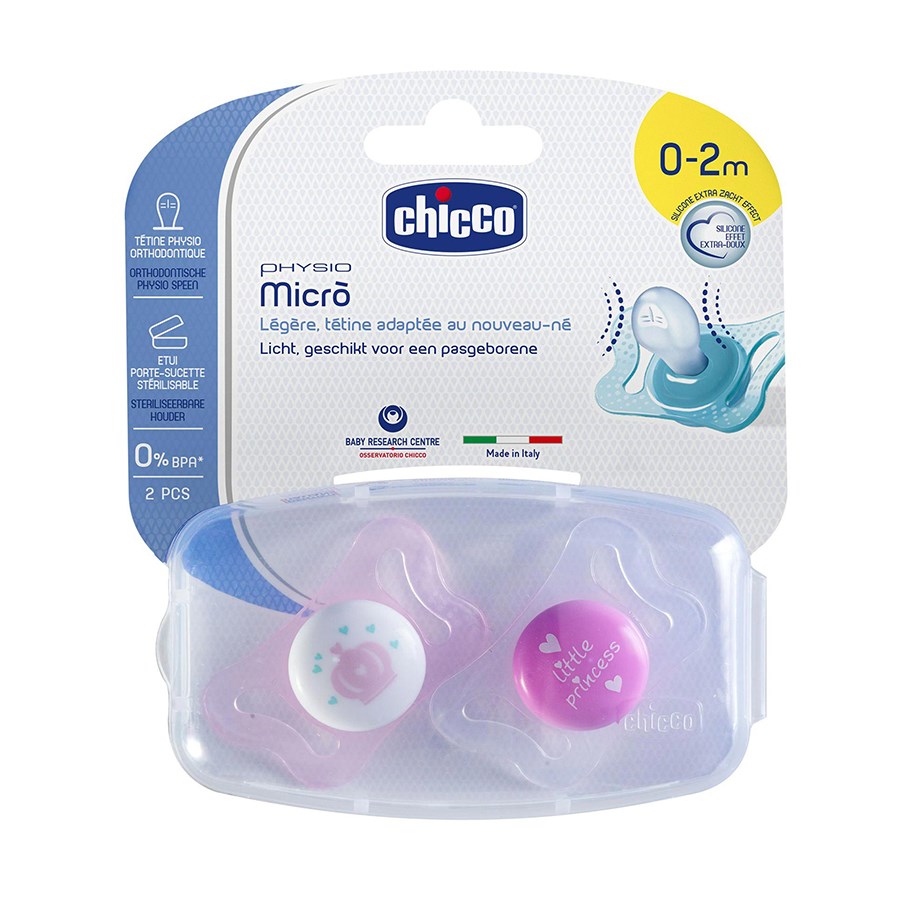 Chicco Physio Micro Silikon 2'li Emzik 0-2 Ay Kız 