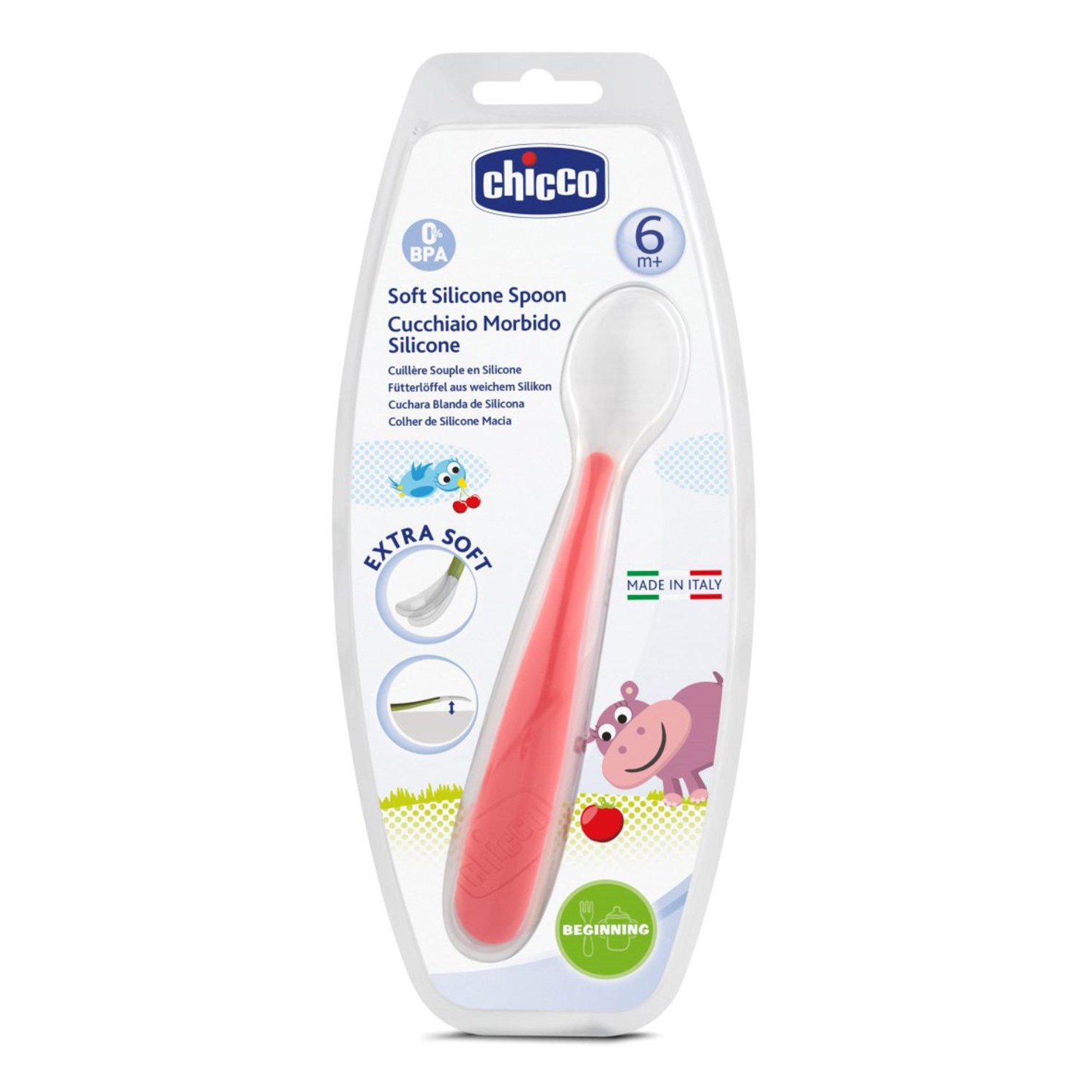 Chicco Silikon Yumuşak Kaşık 6m+ Kırmızı