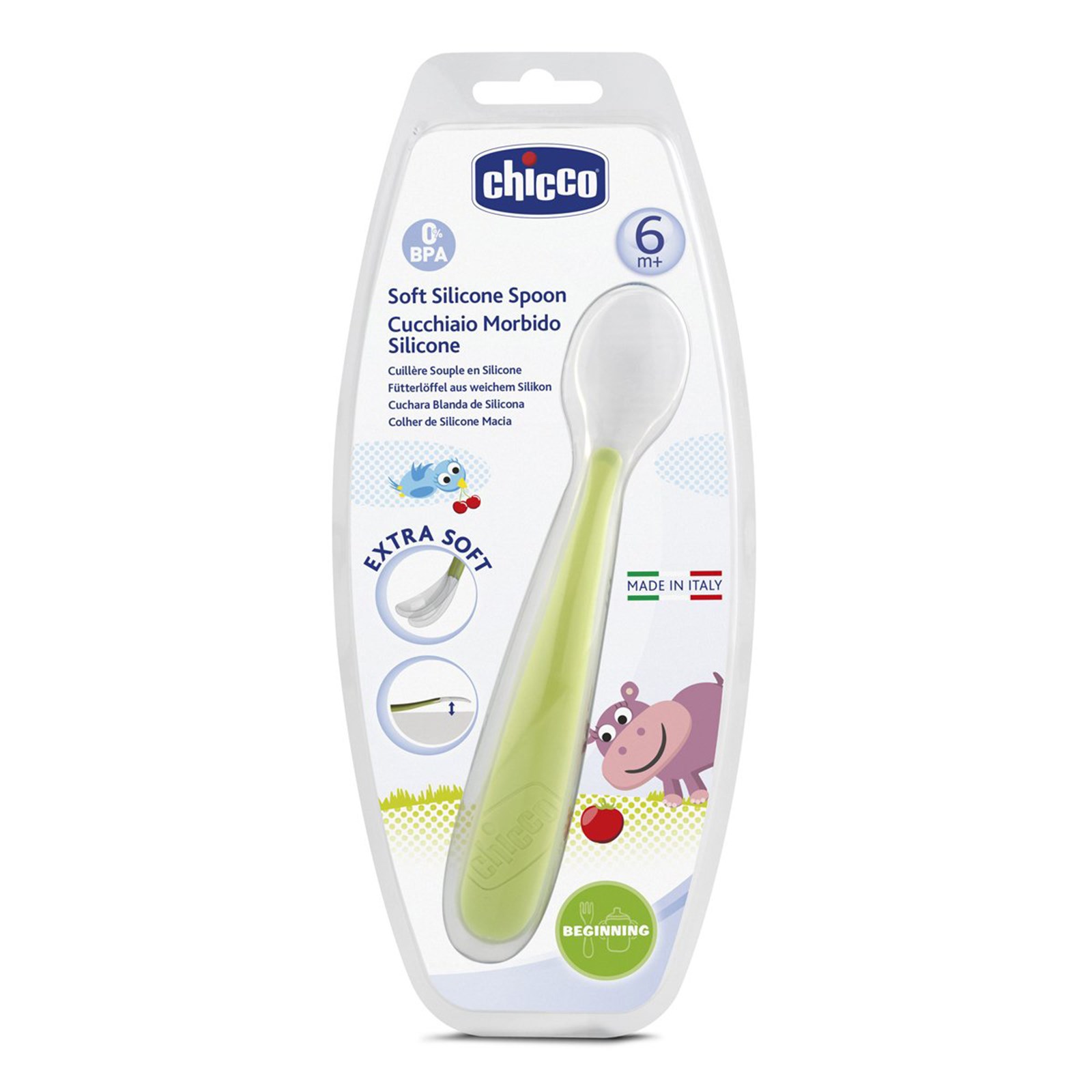 Chicco Silikon Yumuşak Kaşık 6m+ Yeşil