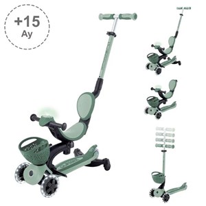 Globber Go Up Baby 360 Işıklı Scooter Zeytin Yeşil