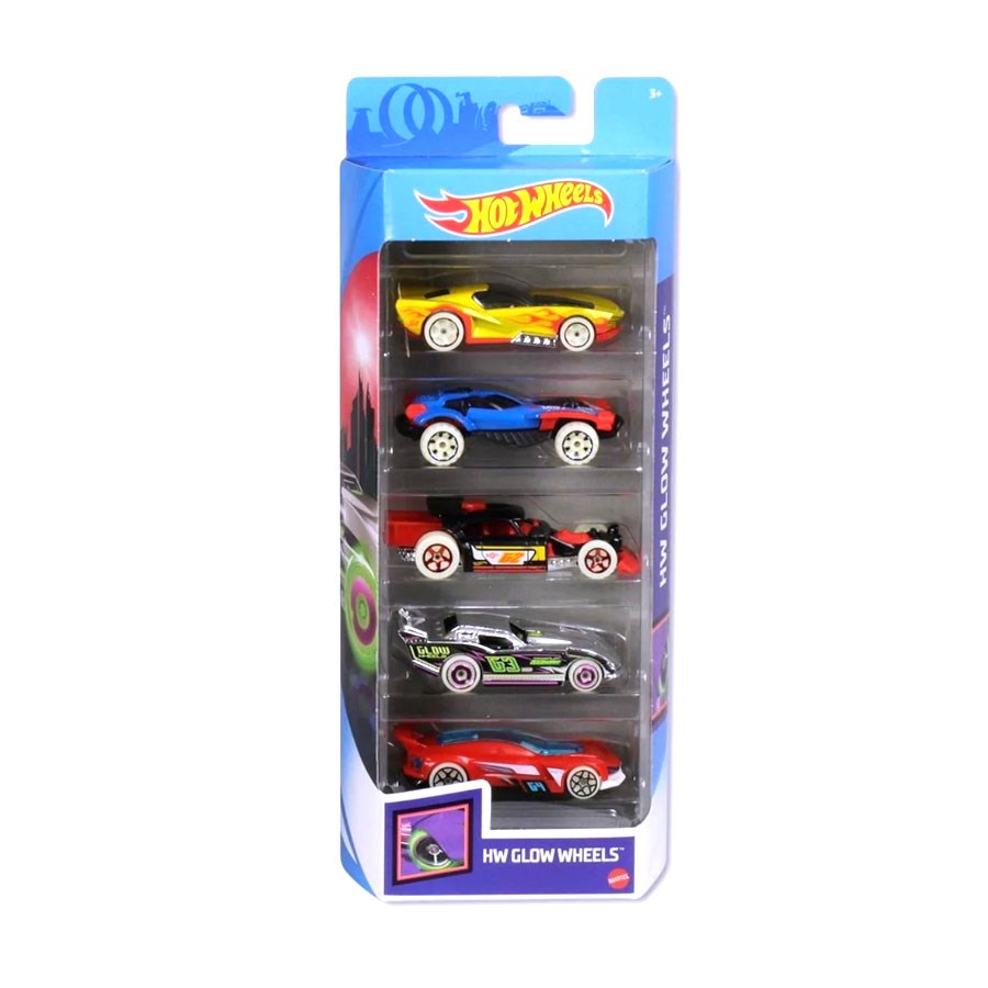 Hot Wheels 5'li Araba Seti Hw Glow Whells