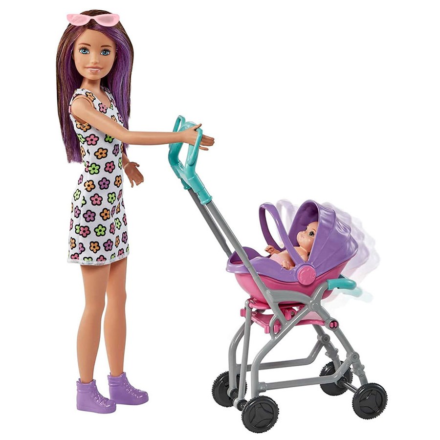 Barbie Bebek Bakıcılığı Oyun Seti Bebek Arabası