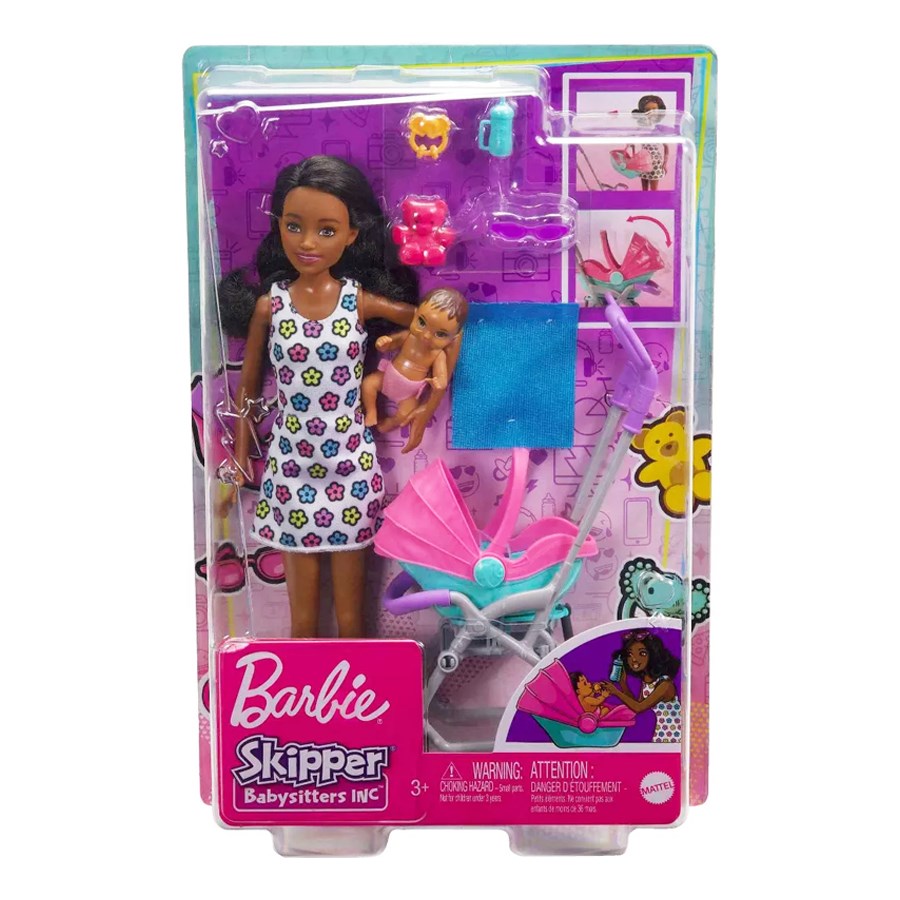 Barbie Bebek Bakıcılığı Oyun Seti Bebek Arabası