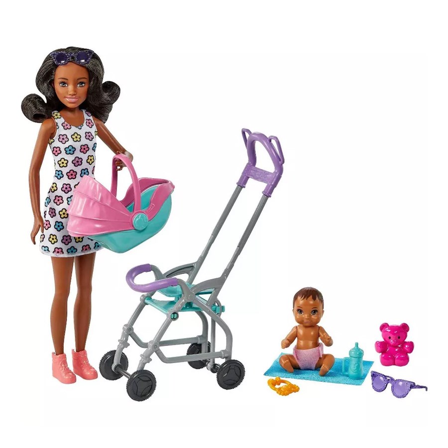Barbie Bebek Bakıcılığı Oyun Seti Bebek Arabası