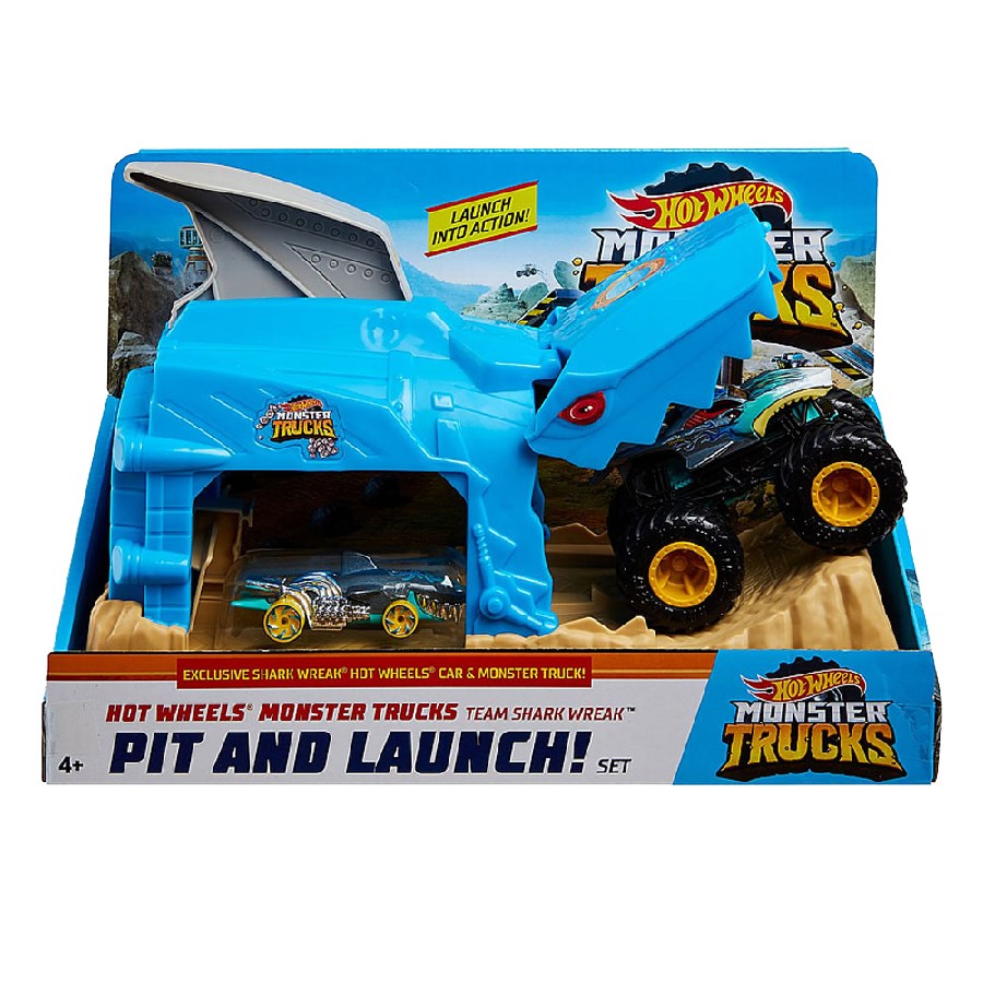 Hot Wheels Monster Trucks Fırlatıcılı Oyun Seti Team Shark Wreak