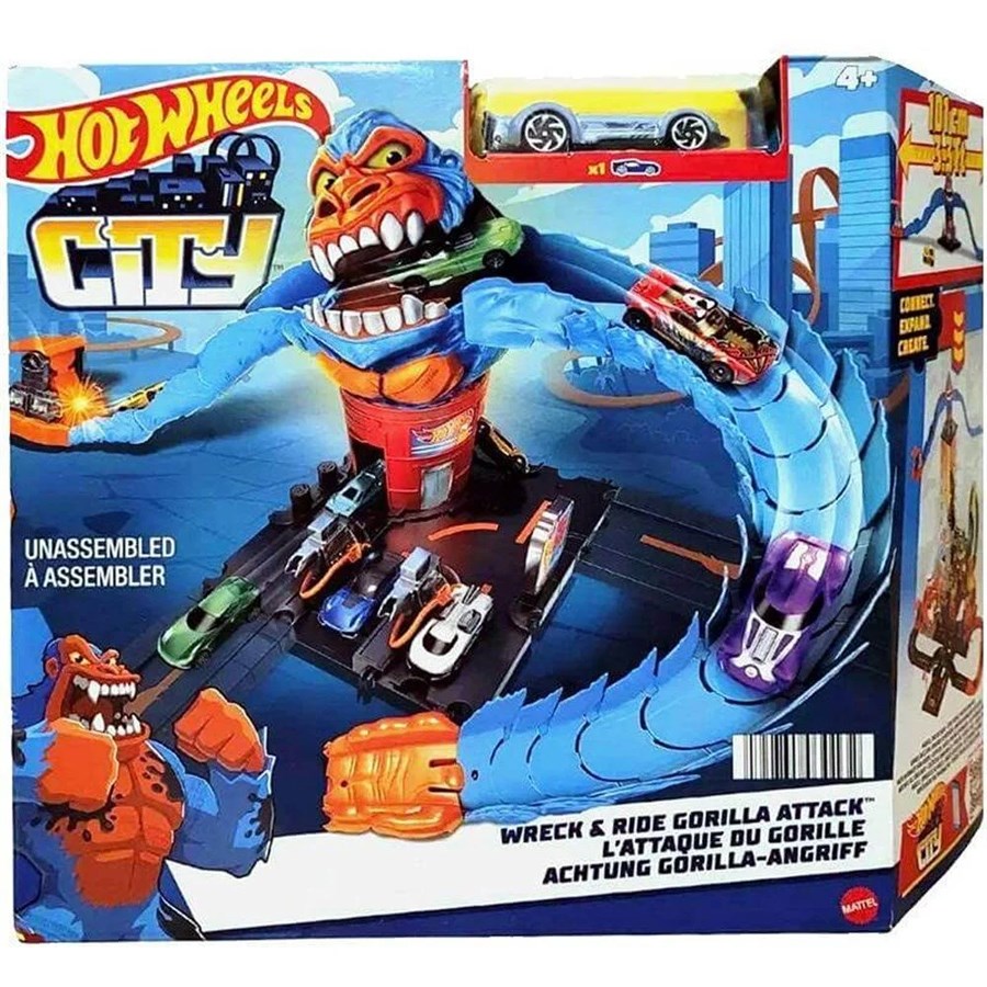 Hot Wheels City Düşmanlarla Mücadele Serisi Çılgın Goril Saldırısı