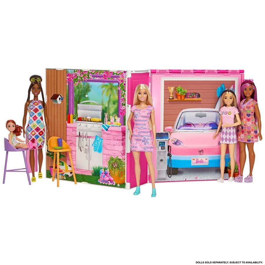 Barbie Portatif Tatil Evi Bebek ve Oyun Seti 