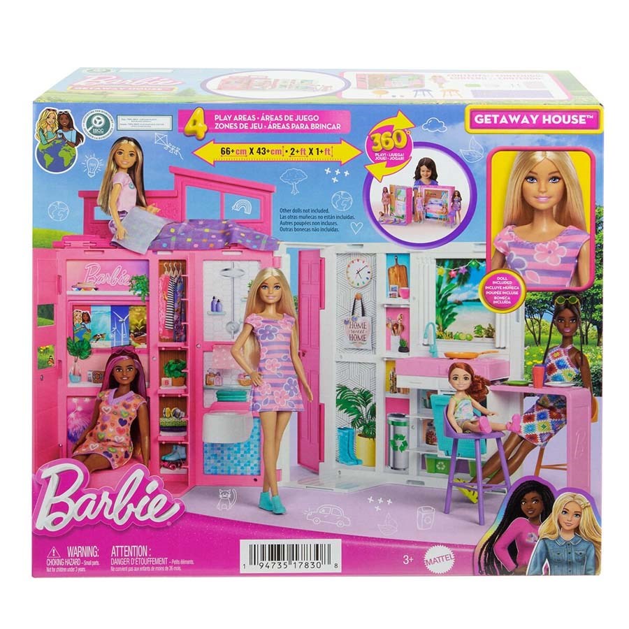 Barbie Portatif Tatil Evi Bebek ve Oyun Seti 