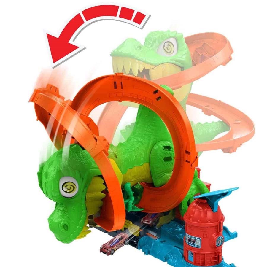 Hot Wheels T-Rex ve İtfaiye İstasyonu Oyun Seti 