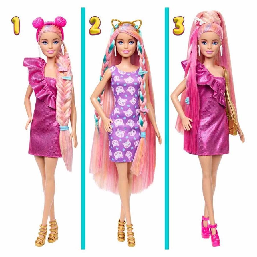Barbie Upuzun Muhteşem Saçlı Bebekler- Pembe Saçlı 
