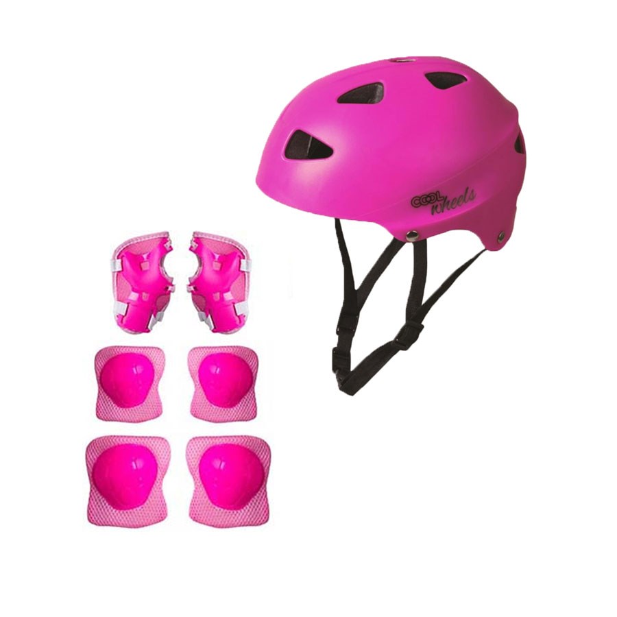 Cool Wheels Kask Dizlik Dirseklik Set Pembe