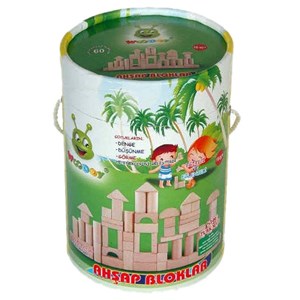 Woodoy 60 Parça Küçük Kovalı Bloklar