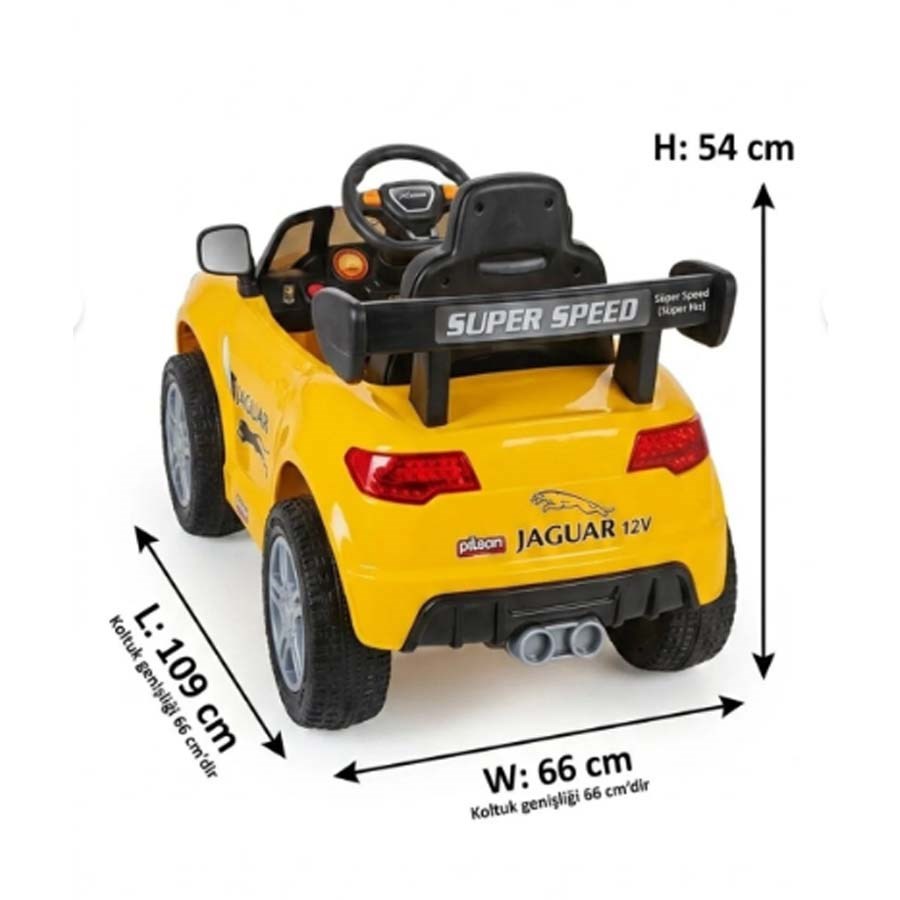 Pilsan Jaguar K.Akülü Araba 12v Sarı 