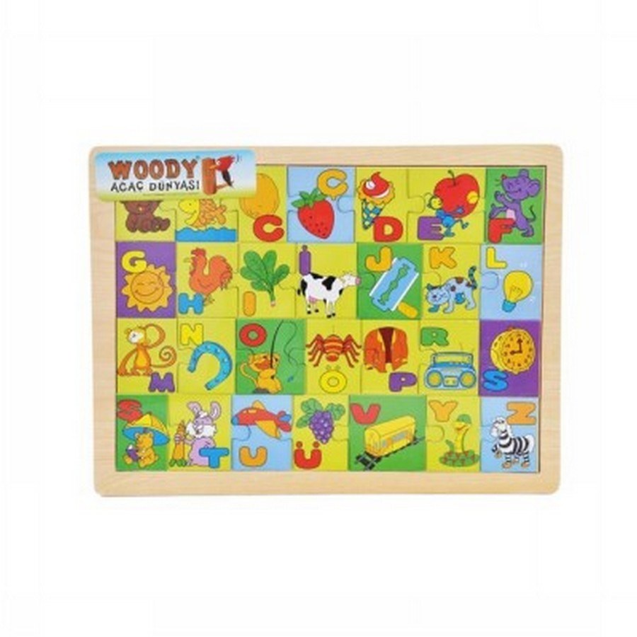 Tahta Puzzle Alfabe Resimli 