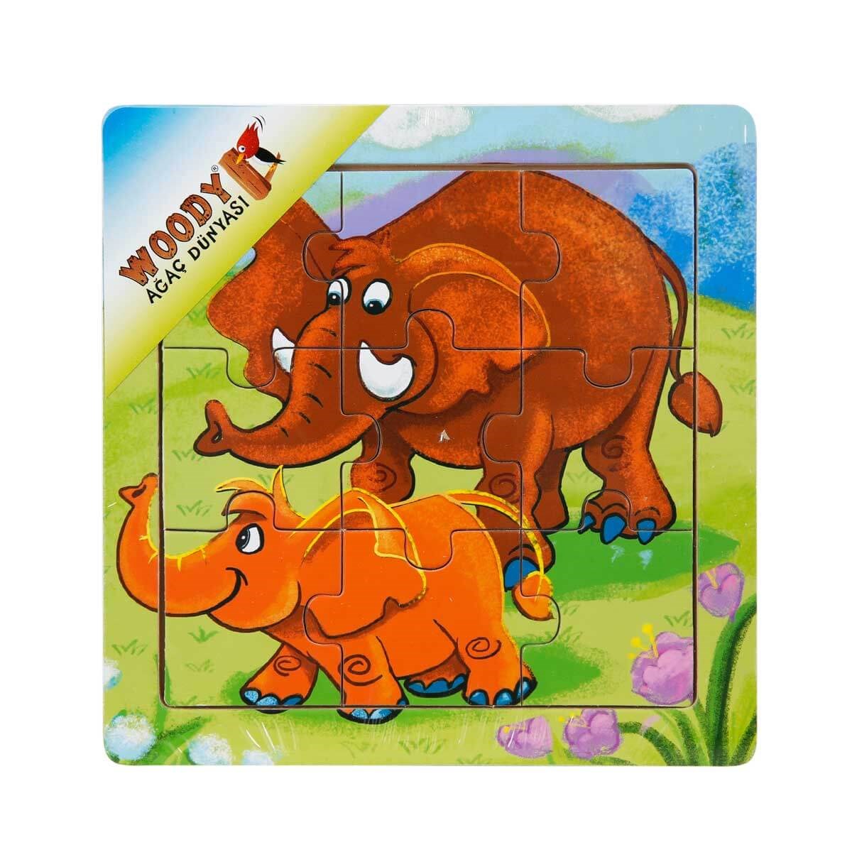 Tahta Puzzle 9 Parça Mini Hayvanlar 