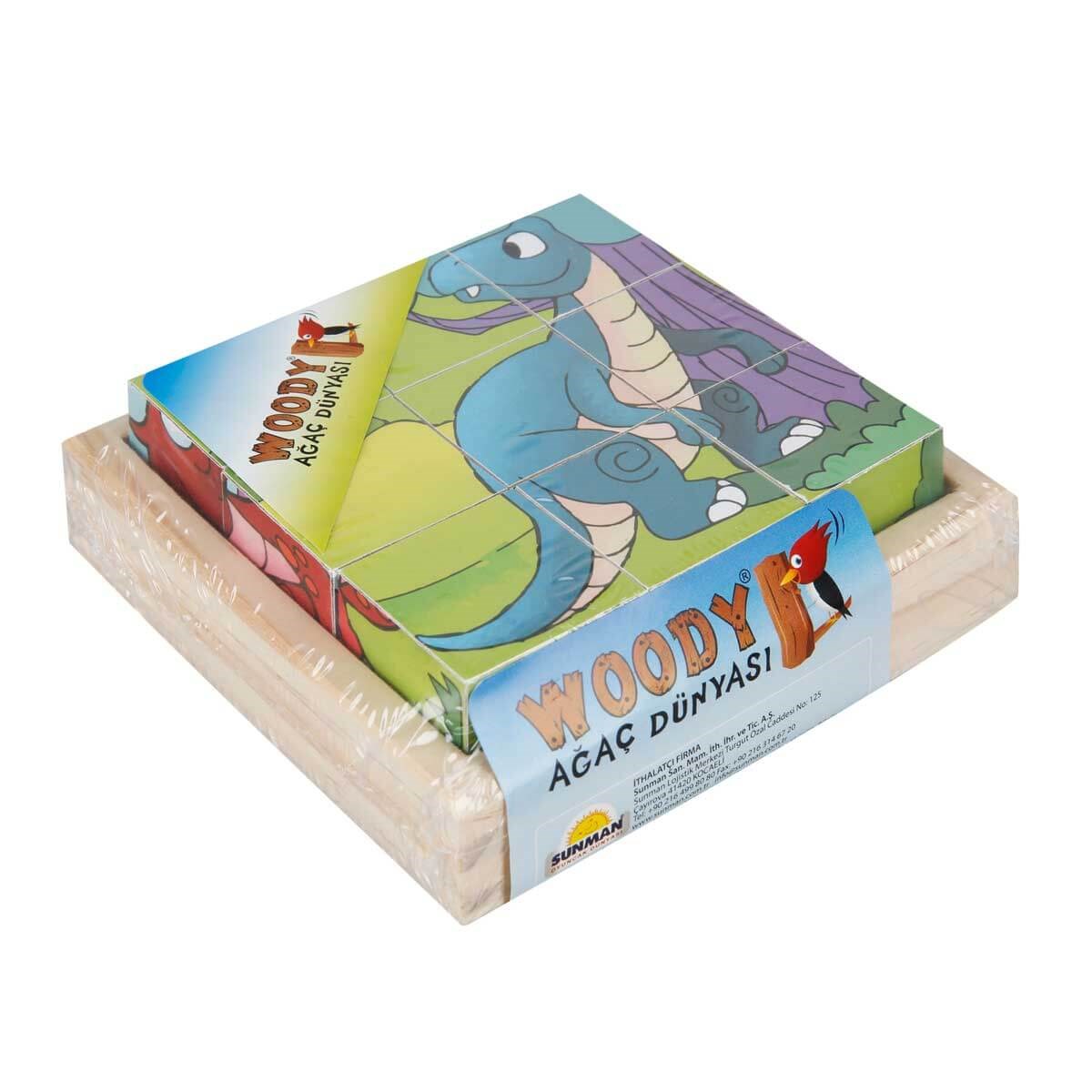 Tahta Puzzle Küp Deniz-Orman Hayvanları 