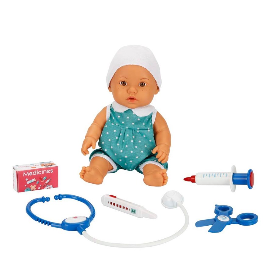 Bebelou Doktor Zamanı Sesli Bebek Seti 35 cm 