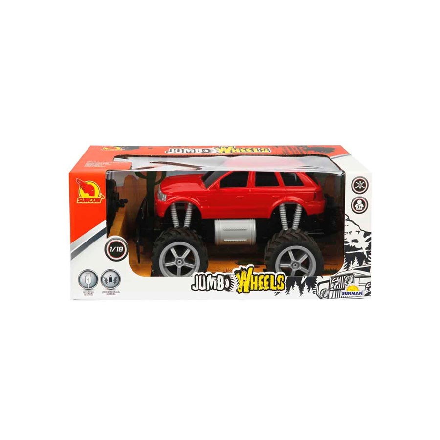 Uzaktan Kumandalı Jumbo Wheels Araba 26 cm Kırmızı Jeep