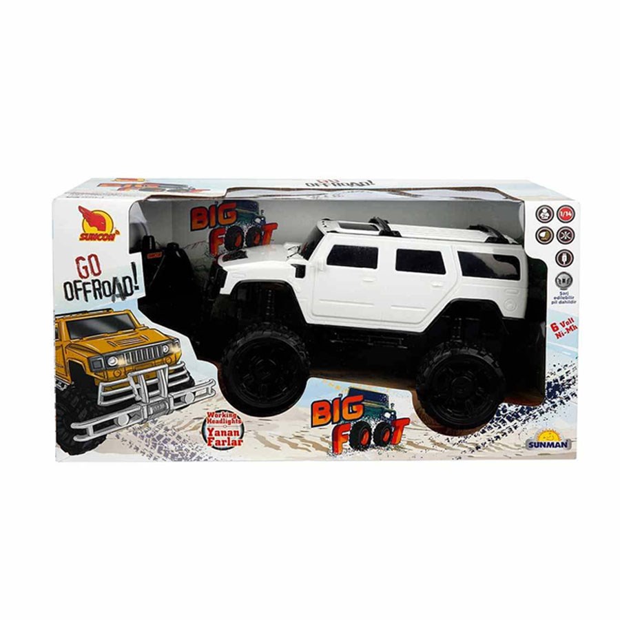Uzaktan Kumandalı Big Foot Jeep Beyaz/