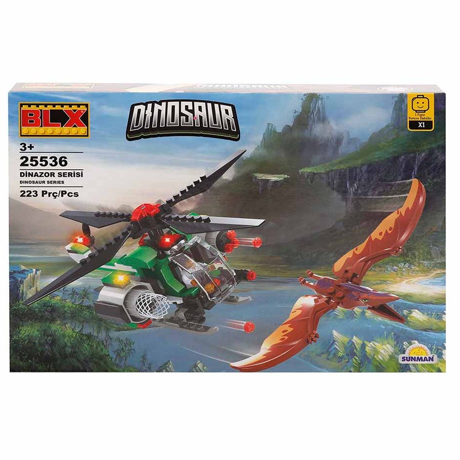 Dinozor ve Helikopter Figür 223 Parça 