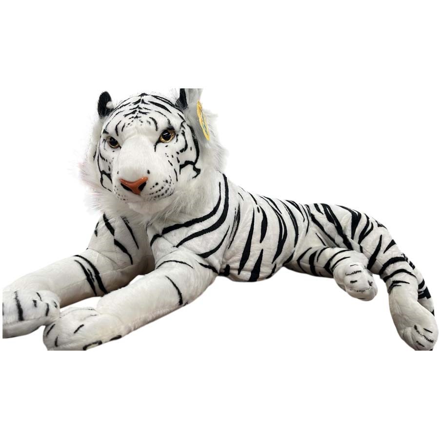 Peluş Beyaz Kaplan Yan Yatan 90 Cm