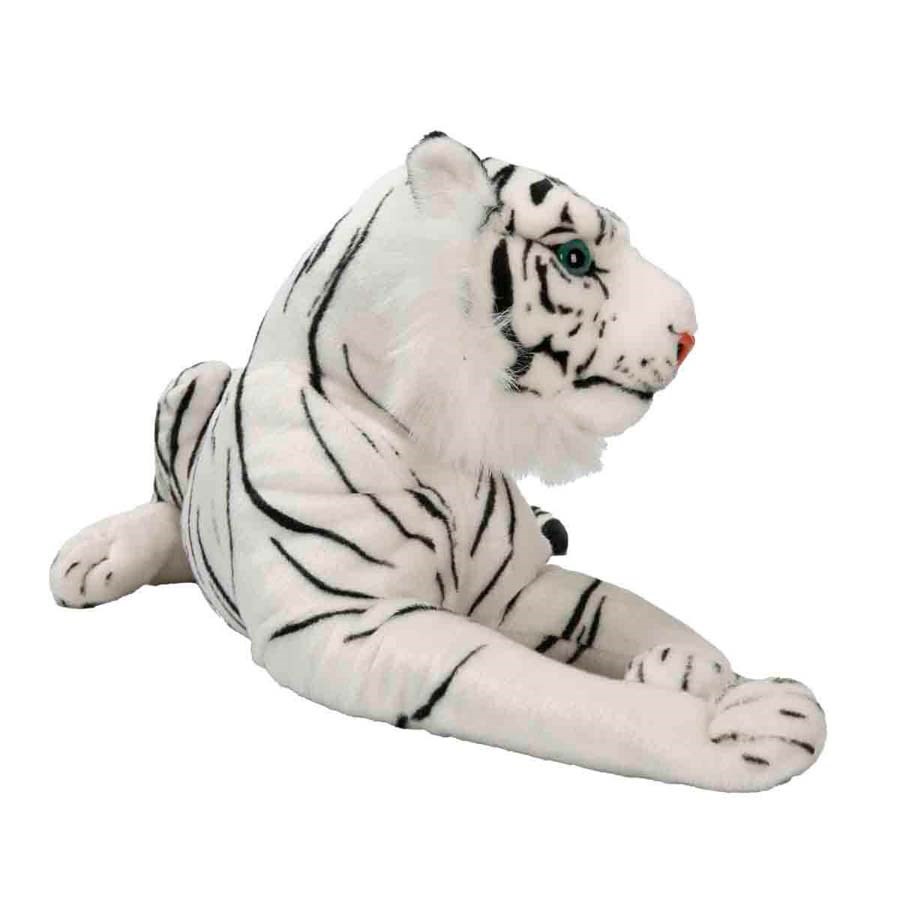 Peluş Beyaz Kaplan Yatan 60 Cm 