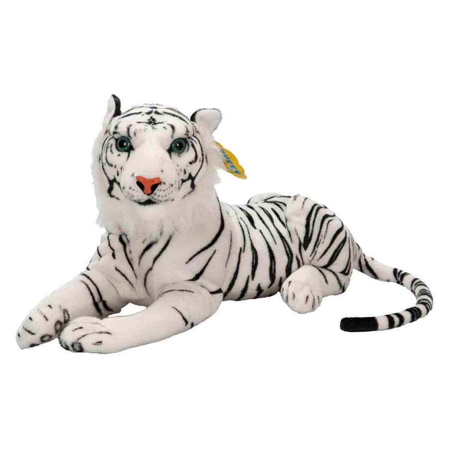 Peluş Beyaz Kaplan Yatan 60 Cm 