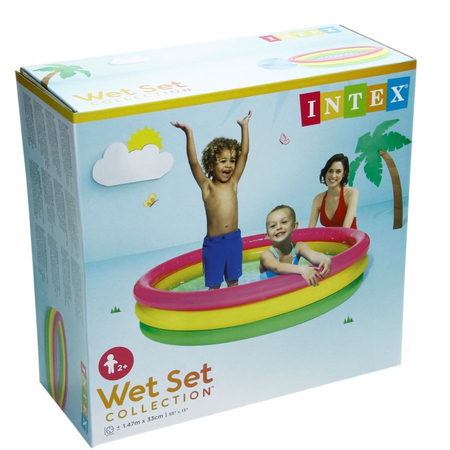 Intex Renkli Şişme Taban 3 Bölmeli Havuz 147x33 Cm 