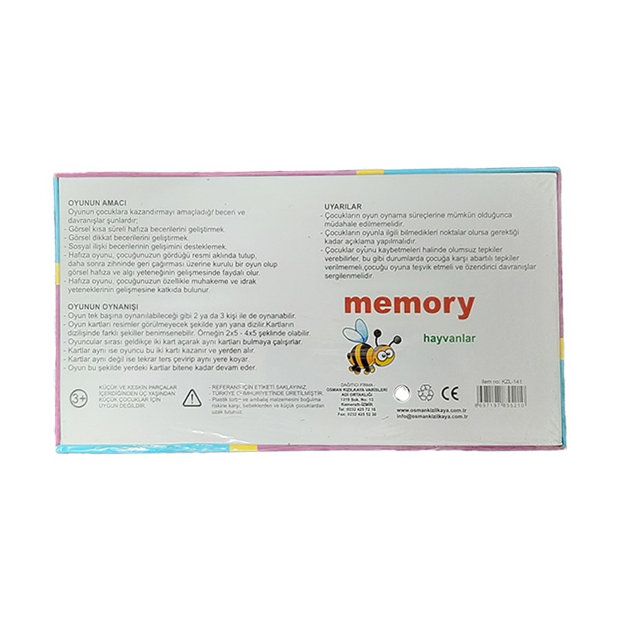 Memory 54 Parça Hafıza Oyunu - Hayvanlar 