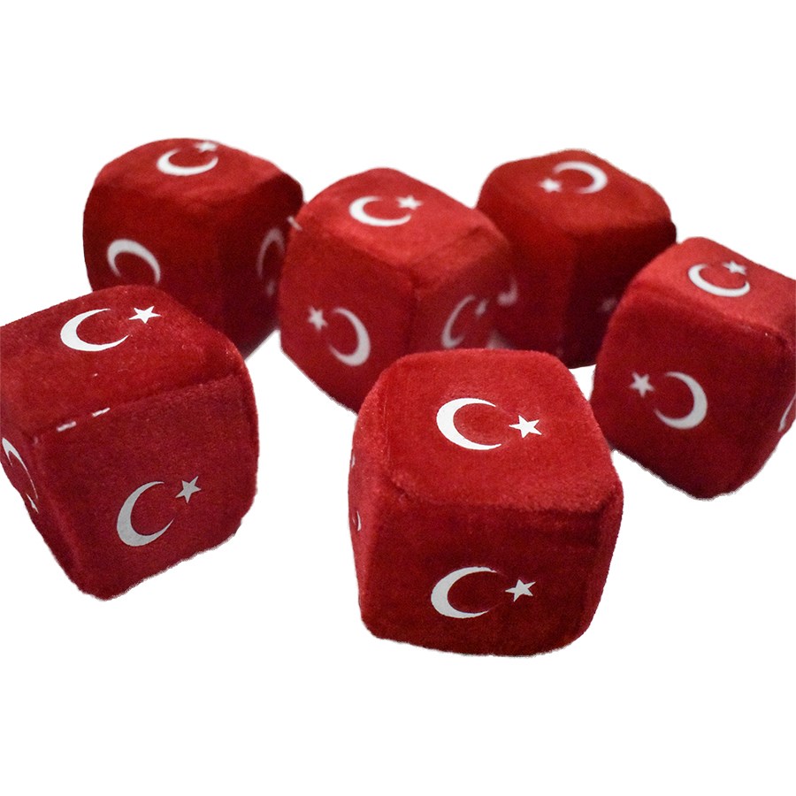 Peluş Zar 5 Cm Türk Bayraklı 