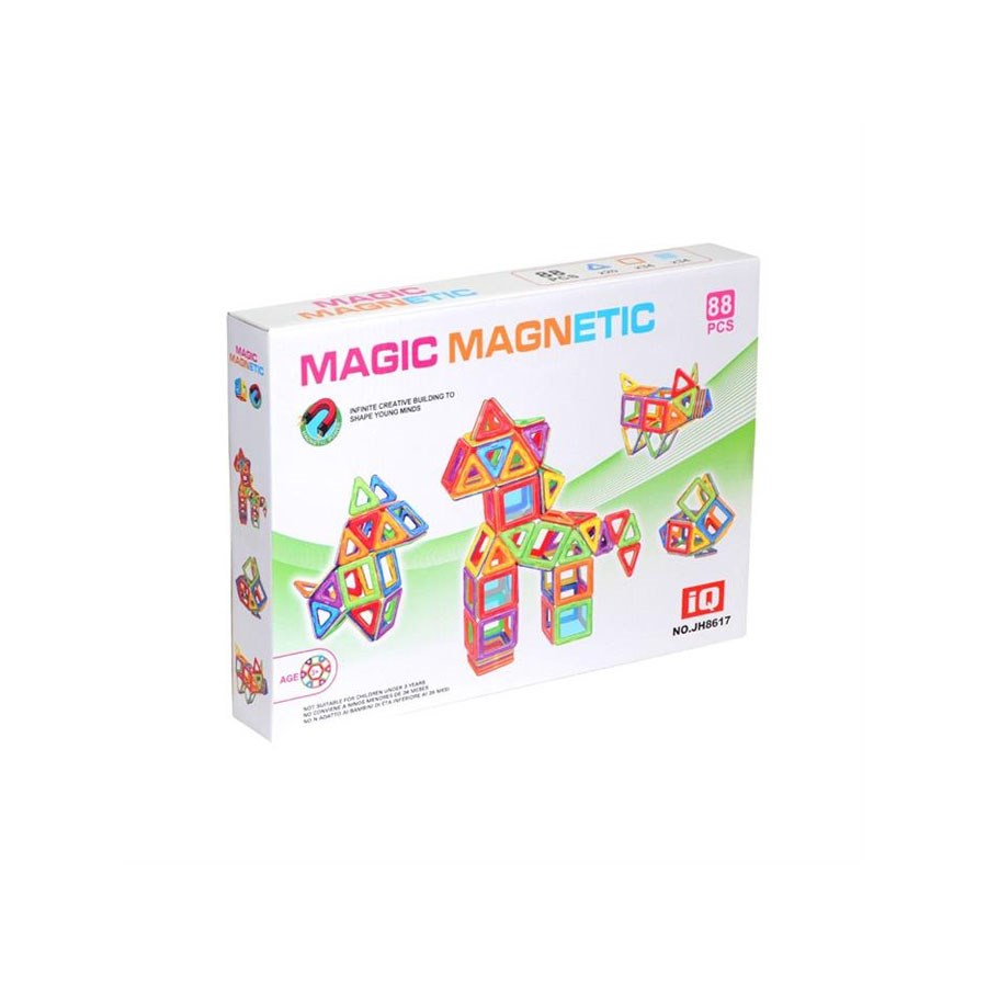 Magnetik 88 Parça Kare ve Üçgen 