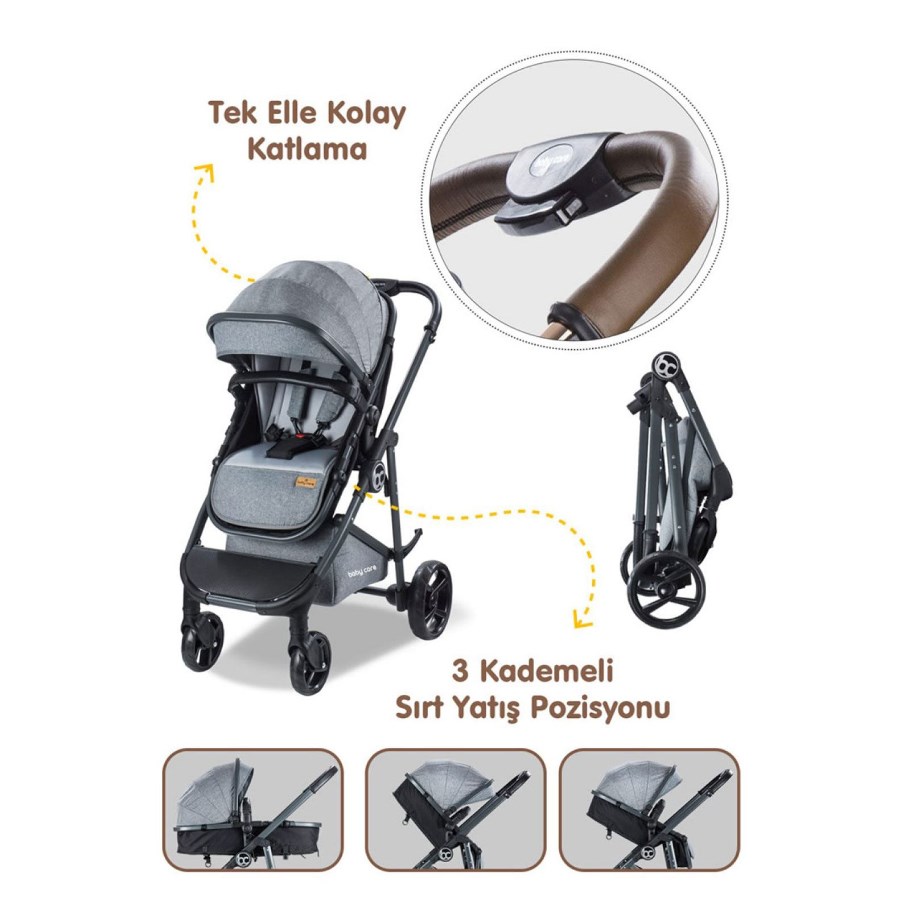 Baby Care Exen Travel Sistem Bebek Arabası/Kahvere Gri