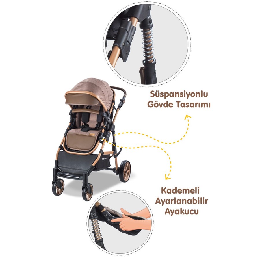 Baby Care Bora Cross Travel Sistem Bebek Arabası/G Kahverengi