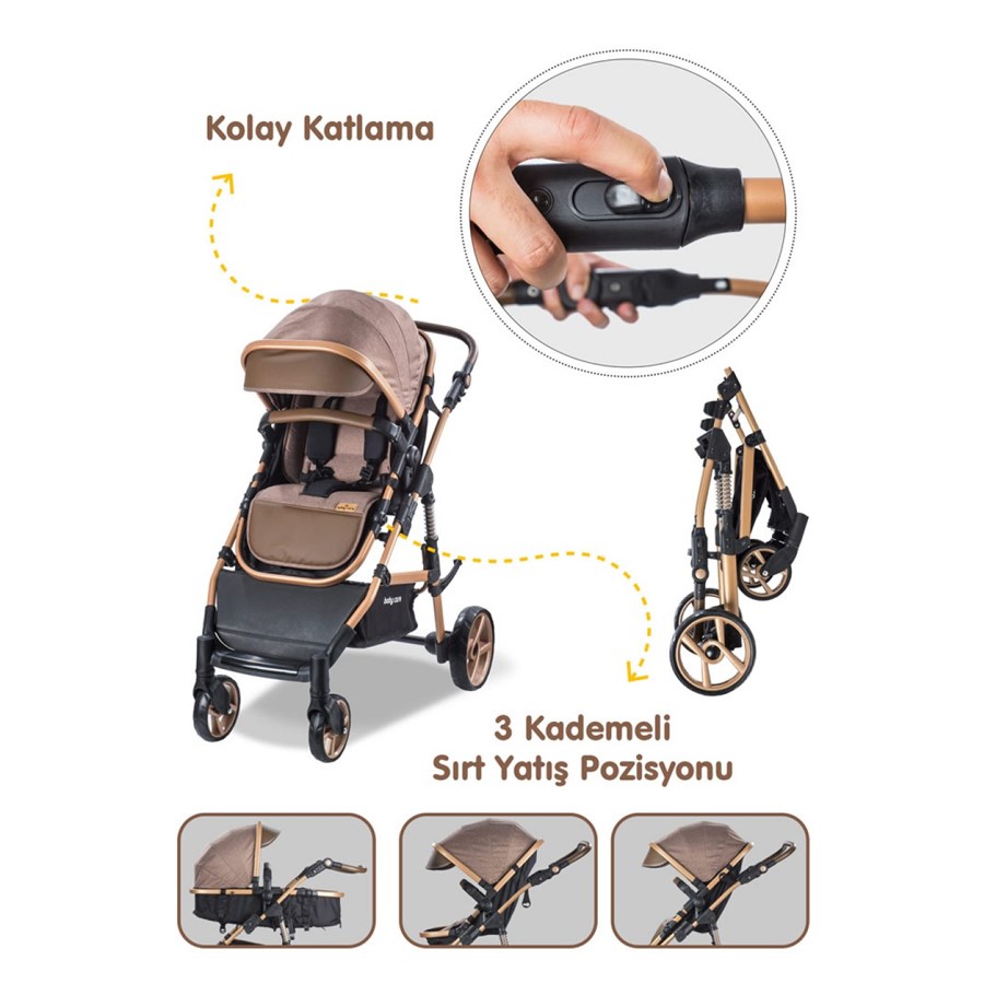 Baby Care Bora Cross Travel Sistem Bebek Arabası/G Kahverengi