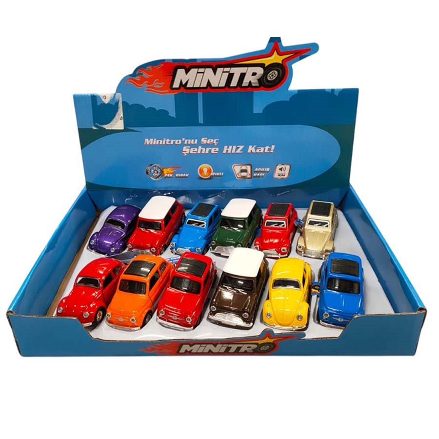 Metal Çekbırak Sesli Işıklı Mini Araç 1:36 