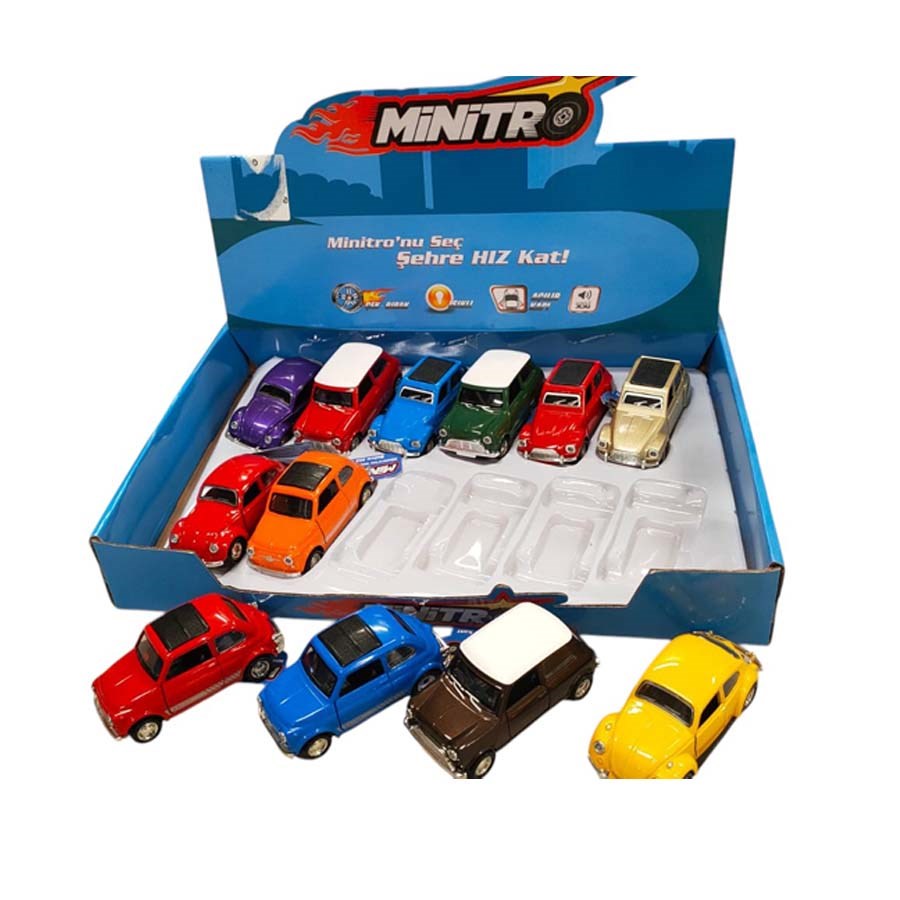 Metal Çekbırak Sesli Işıklı Mini Araç 1:36 