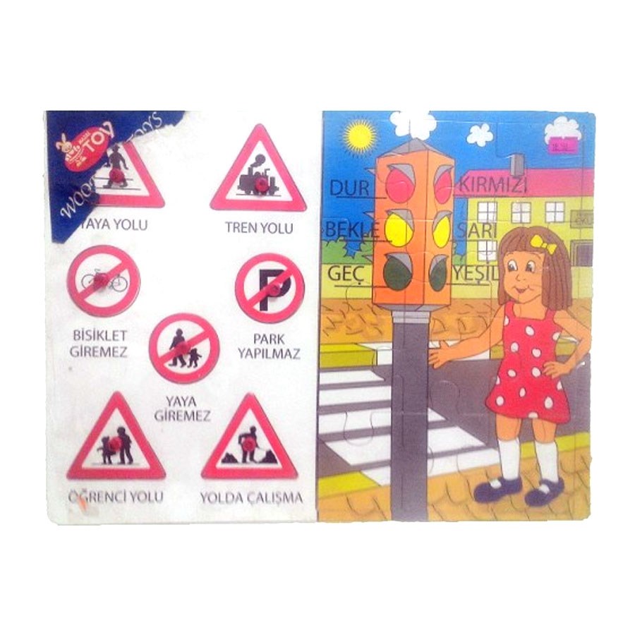 Büyük Boy Çivili Puzzle Trafik İşaretleri 