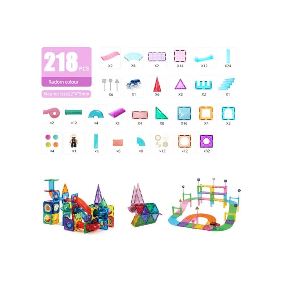 Magblock 3 In 1 Manyetik Yapı Blokları 218 Parça 