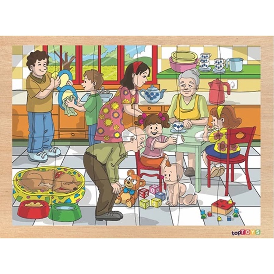 24 Parça Ahşap Puzzle-Ailem 