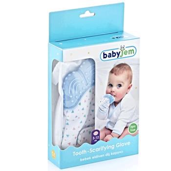 Babyjem Diş Kaşıyıcı Eldiven/Mavi Mavi