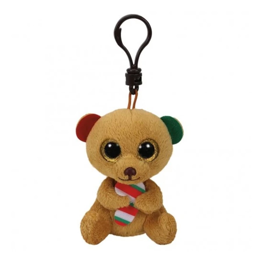 Bella - Brown Bear W/Candy Cane Clip 