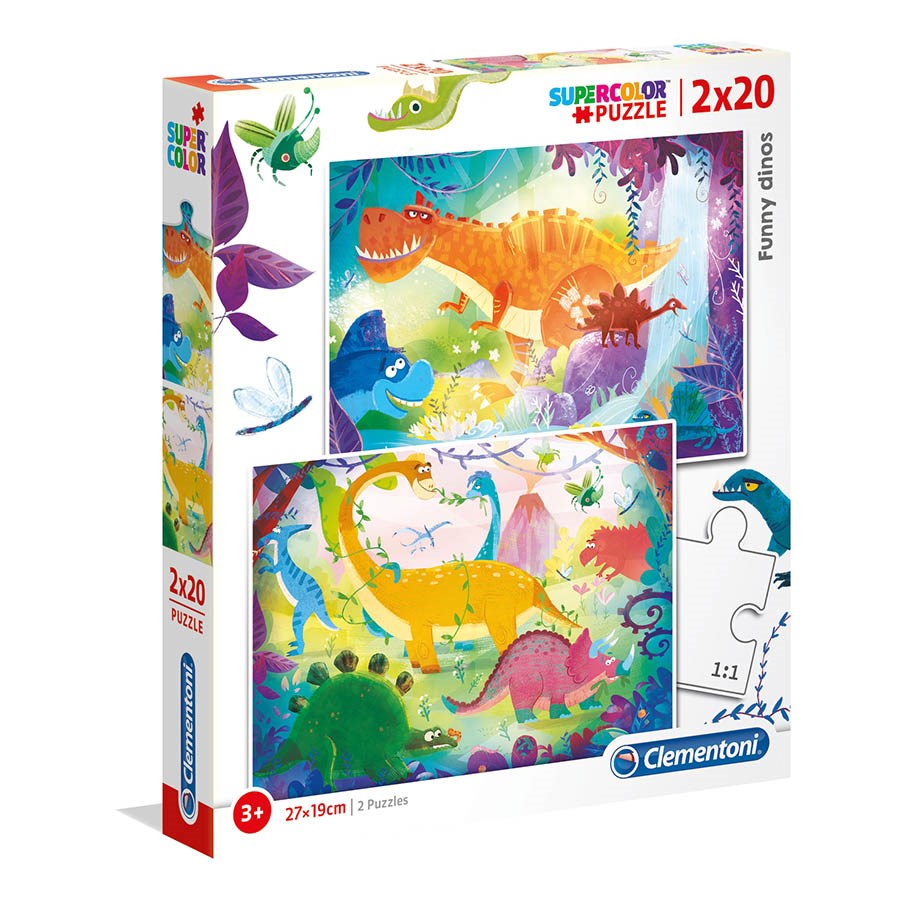 Clementoni Çocuk Puzzle Funny Dinos 2x20 