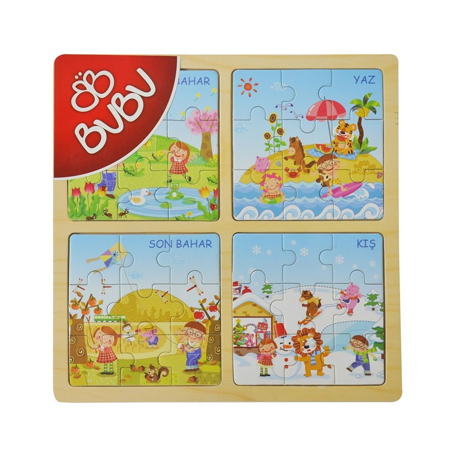 Bu-Bu Ahşap Puzzle Mevsimler 