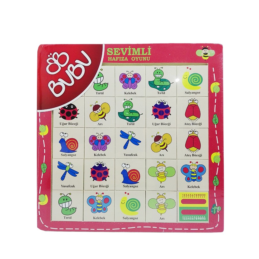 Bu-Bu Ahşap Puzzle Hayvanlarhafıza Oyunu 