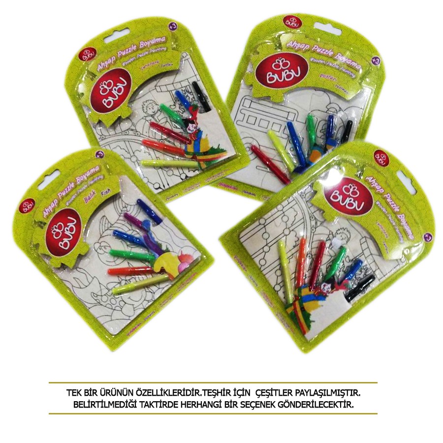 Bu-Bu Ahşap Puzzle Boyama Stand 