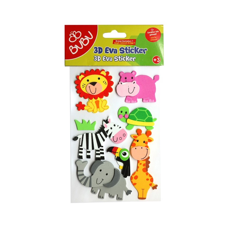 Bu-Bu Eva Sticker 3D Hayvan 