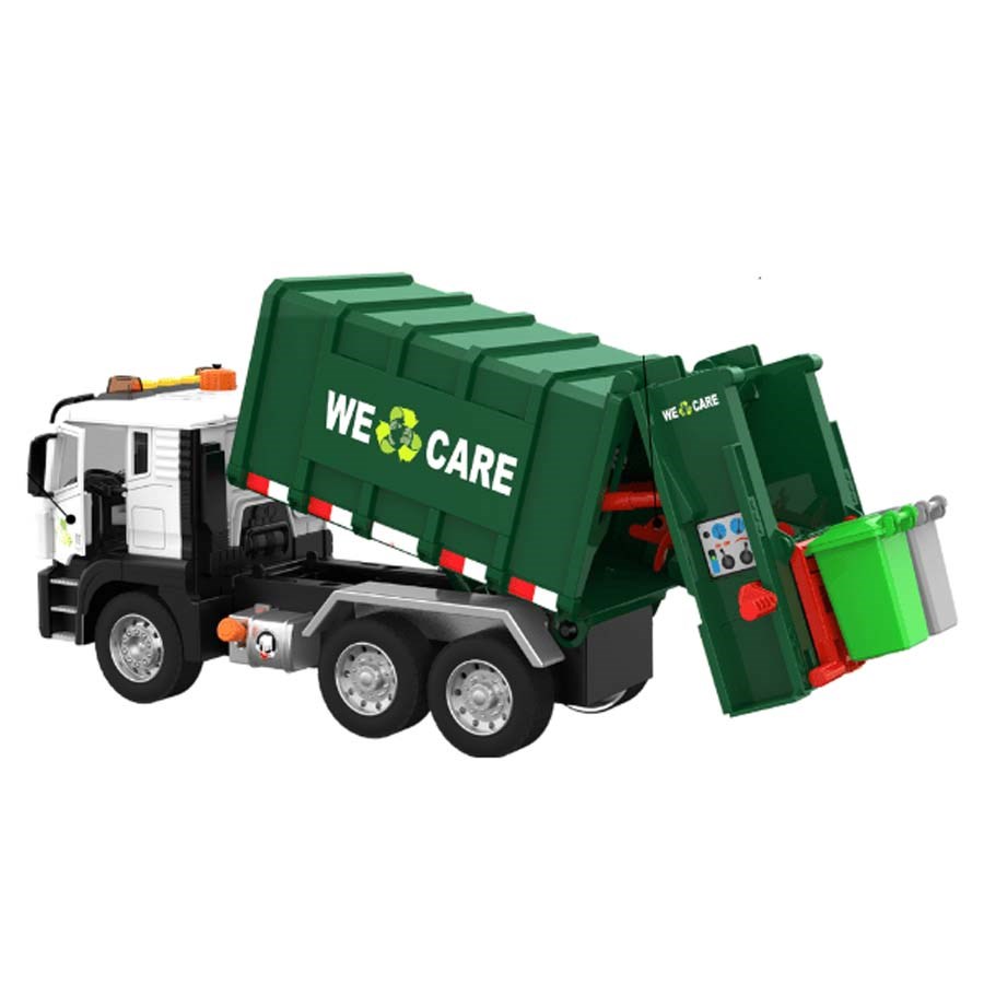 Sesli ve Pilli Çöp Kamyonu Yeşil 1:10 