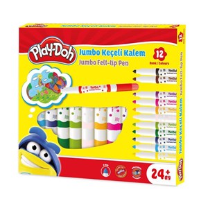 Play-Doh 12 Renk Jumbo Keçeli Kalem 6 Mm